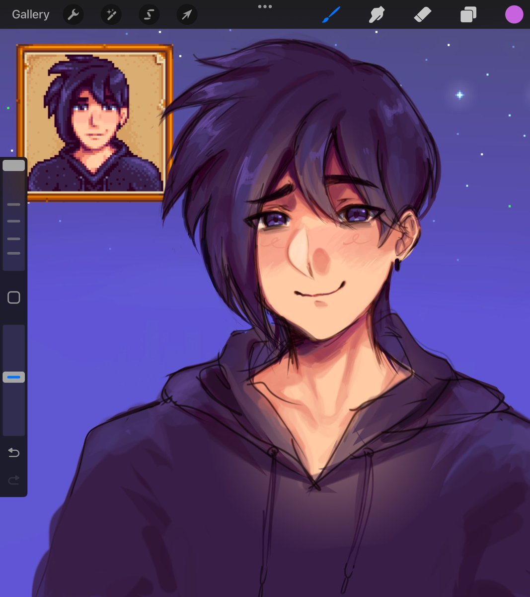 Sketch of this sebastian expression #StardewValley