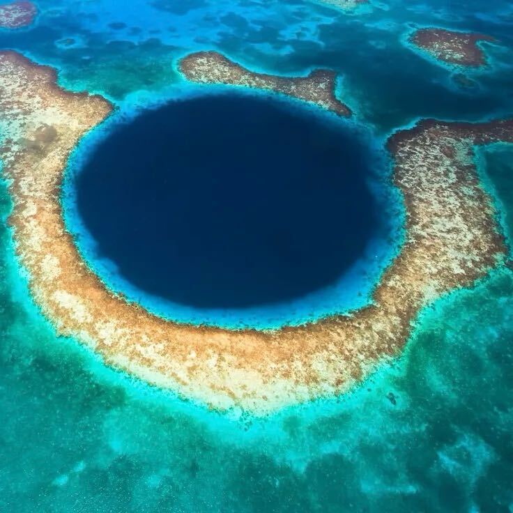 🇲🇽 247 mètres de profondeur ! Dans la baie de Chetumal au Mexique, des scientifiques ont découvert le trou bleu le plus profond au monde ! La caverne sous-marine géante Taam Ja’ s’étend sur une superficie de 147 000 pieds carrés ! 🌎 (Géo)