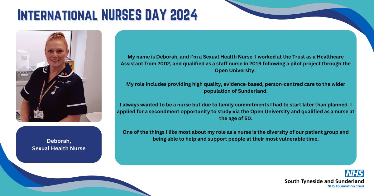 To celebrate #InternationalNursesDay, today we're shining a spotlight on some of our nurses who have told us all about their roles as nurses 🎉💙

Next, we meet Deborah 🙌 

#TeamSTSFT