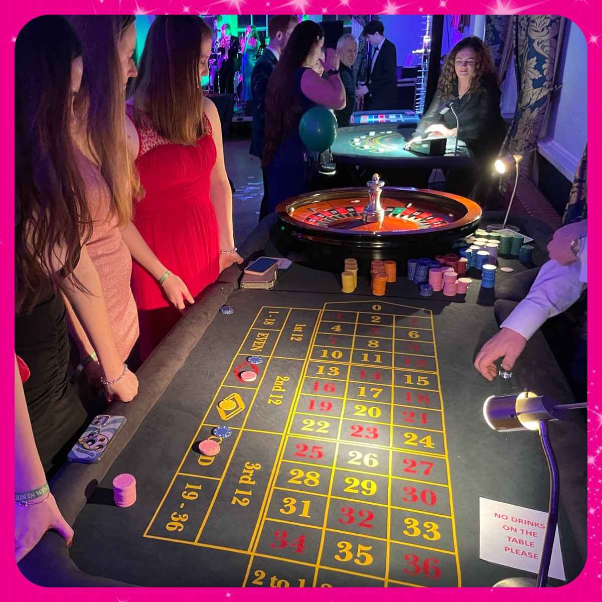 🎲 Our 𝗳𝘂𝗻 𝗰𝗮𝘀𝗶𝗻𝗼 𝗵𝗶𝗿𝗲 is here to level up your event with the exciting game of roulette! 🤩 Get ready to spin and win with your friends and family. 💰 Book now and let the good times roll! #casinonight #roulettelove #winningfun #roulette