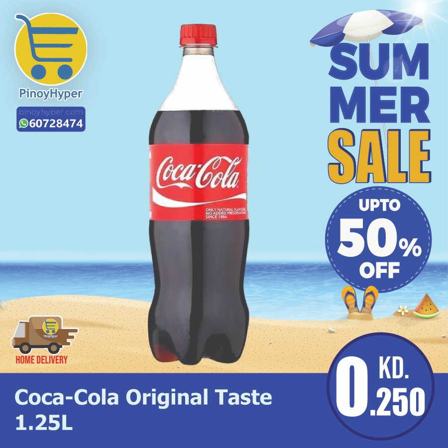 🇰🇼 Summer Sale 🇰🇼
🥰Offer for OFW Kuwait 🥰
Delivery All over Kuwait 🚛
Coca-Cola Original Taste 1.25L
#pinoyhyper #ofw #ofwkuwait #pilipinosakuwait #onlinegrocery #pinoy #philippines #filipino #pilipinas #pinoyfoodie #pinoyfood
#summeroffer
#offer #summer #summersale #sale