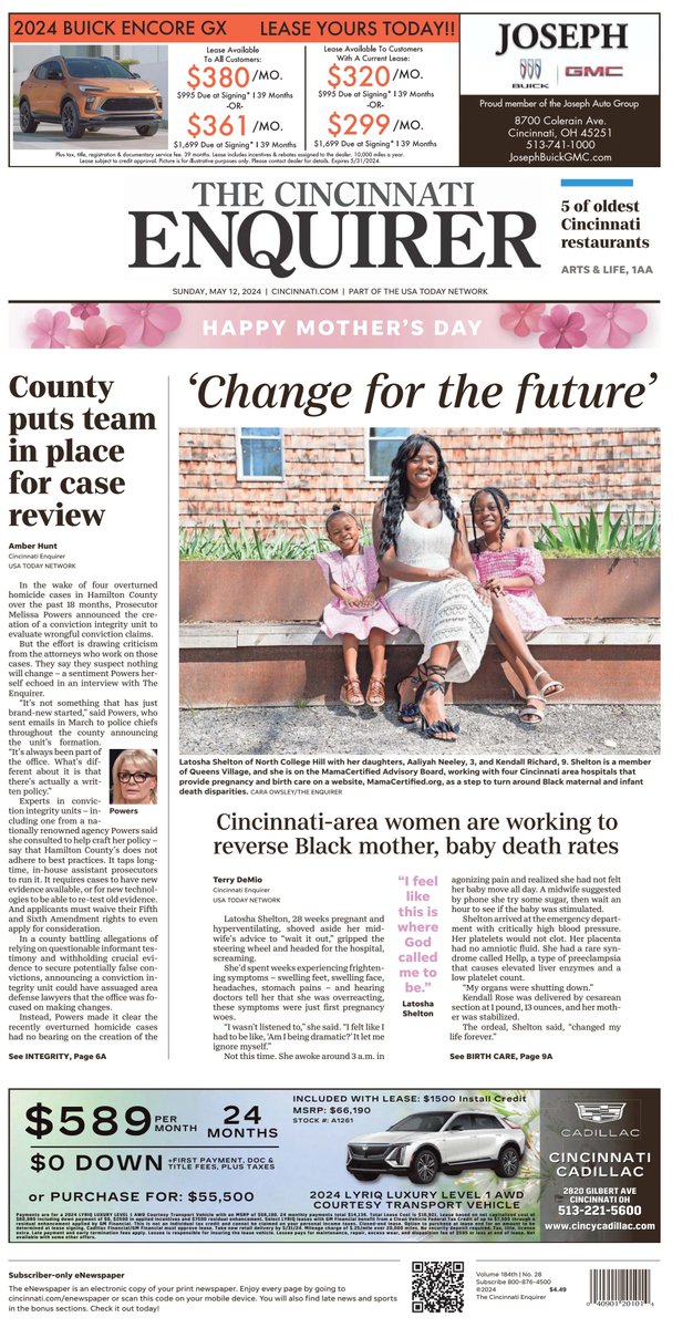 🇺🇸 'Change For The Future' ▫Cincinnati-area women are working to reverse Black mother, baby death rates ▫@tdemio ▫is.gd/Izc7d2 👈 #frontpagestoday #USA @Enquirer 🇺🇸