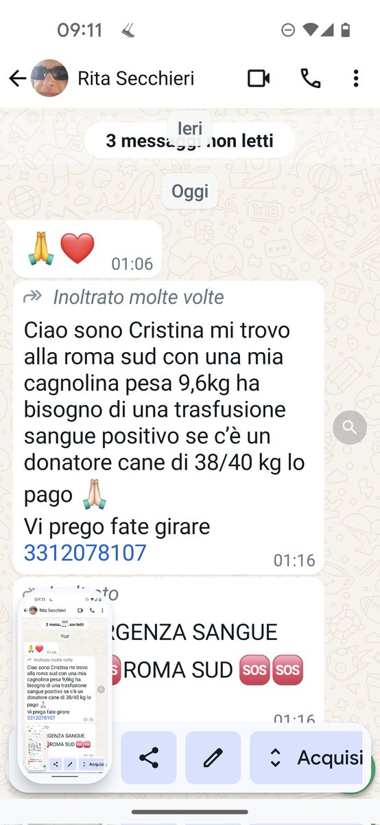 TROVATO IL SANGUE, GRAZIE A TUTTI PER LA CONDIVISIONE♥️❤️🤝