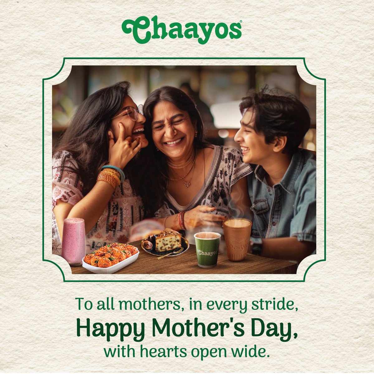 Happy Mother's Day to all the incredible moms out there! 🌸 Join us at Chaayos cafe to celebrate this special day with exclusive offers just for you. Treat yourself to a delightful experience and make wonderful memories with us. See you soon! #motherhood #MotherDay