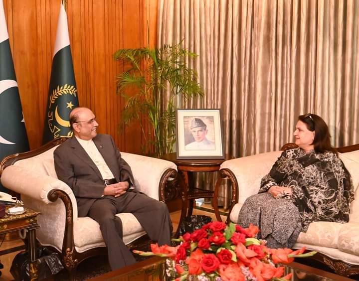 Chairperson Benazir Income Support Programme, Rubina Khalid @RubinakhalidPPP called on President Asif Ali Zardari @AAliZardari sb, at Aiwan-e-Sadar