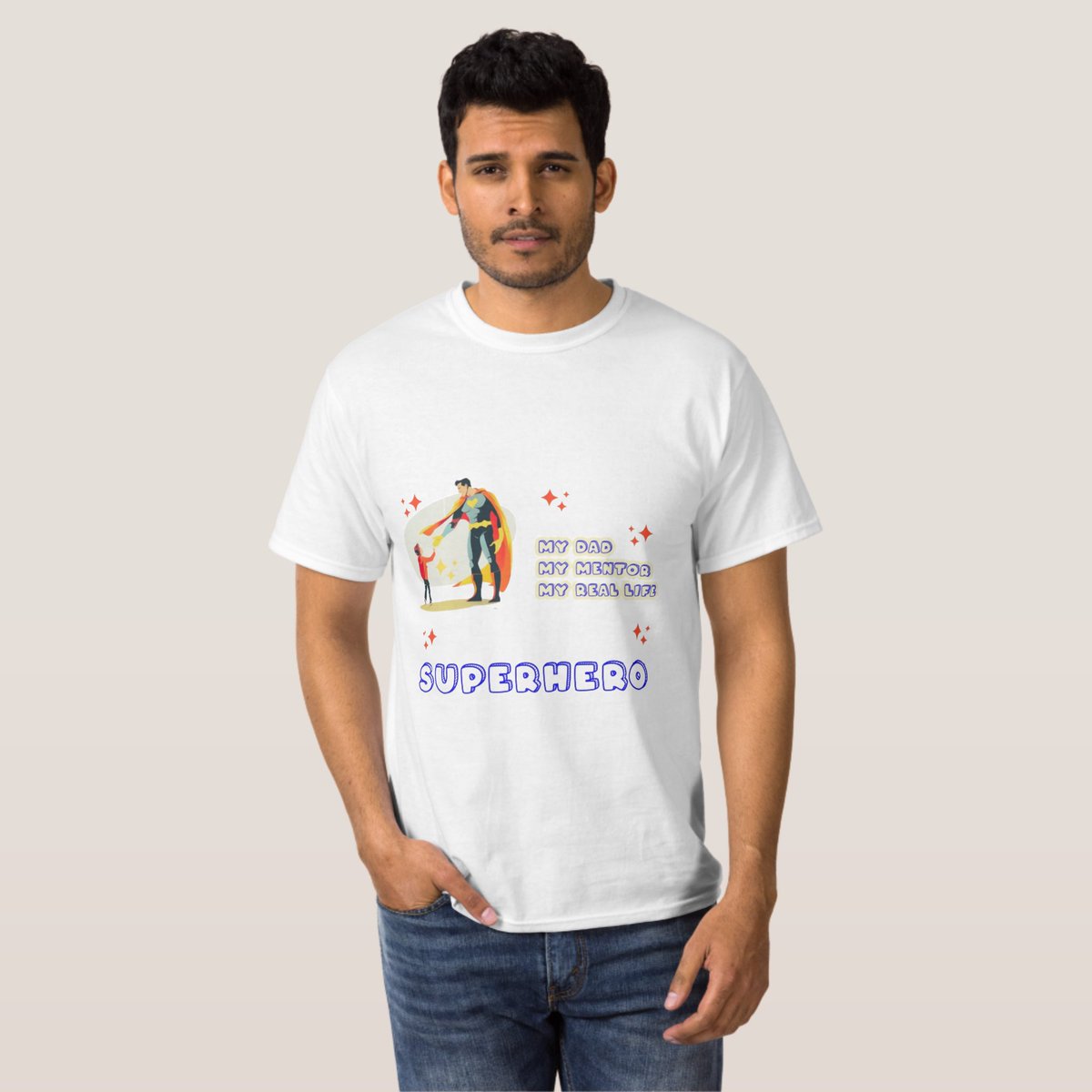 This Father's Day, honor the hero in your life with our 'my real-life superhero' tee! 
#FathersDayGift, #GiftForDad, #DadFashion
#DadStyle, #SuperheroDad, #Fatherhood
#DadLife, #FatherAndSon, #FamilyBonding, 
#GraphicTee
superhero dad T-Shirt zazzle.com/superhero_dad_… via @zazzle