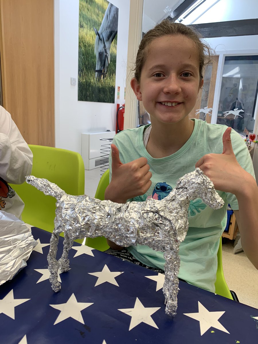 Love the creativity & imagination of these kids creating their foil & mache horse sculptures!
Amongst the many horses was a merhorse , Pegasus & a bull !
@NHRMuseum 
@LoveNewmarket 
#kidsartclub 
#kidsart
#childrensart
#sculptureart
#horsesculpture