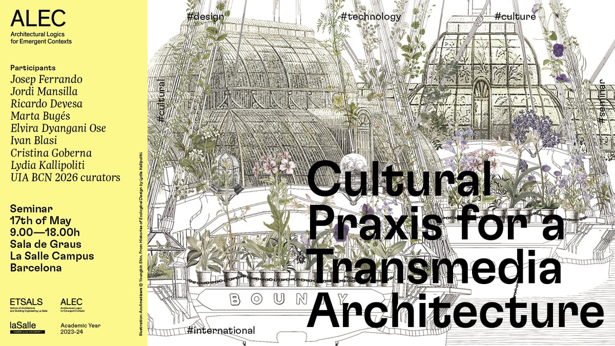 actar_publisher's tweet photo. Join us this Friday at @LaSalleBCN for a dynamic seminar within the ALEC framework during the #SetmanesArquitectura.

Lydia Kallipoliti, author of "Histories for Ecological Design" will participate alongside renowned names in the field.

👉Register here: https://t.co/hXDlikEecl https://t.co/OyiXnYdx27