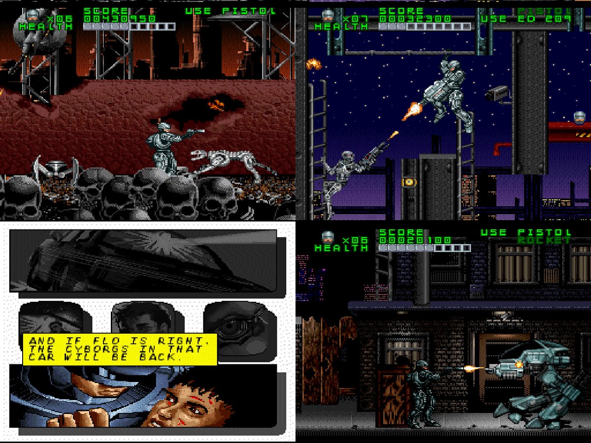 RetroGameGeeks's tweet image. ROBOCOP VERSUS THE TERMINATOR: In 1993 Robocop set out to put a stop to Skynet once and for all. A Super Nintendo action platform shooter from Interplay this was based on a 1992 comic book series and also came to other formats #retrogaming #Nintendo #SNES #Comics #90s #gaming