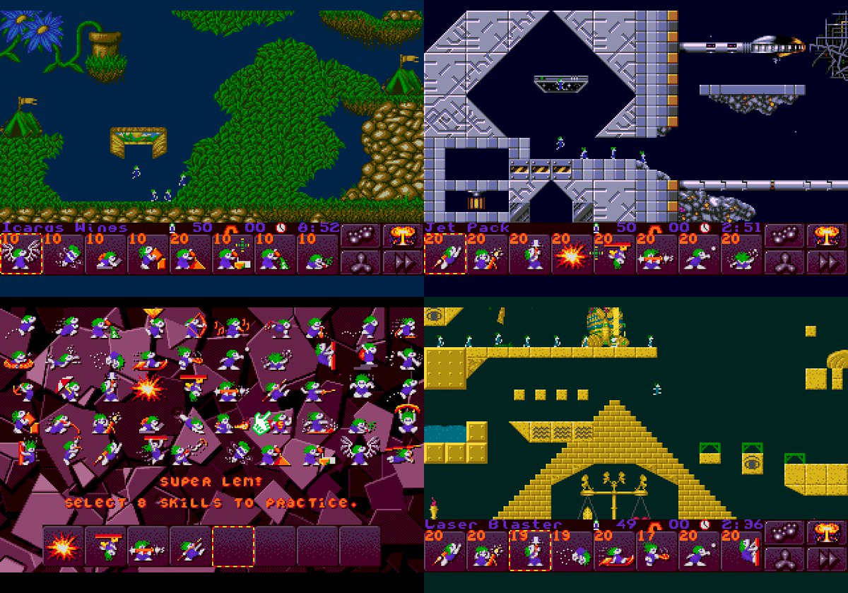 RetroGameGeeks's tweet image. LEMMINGS 2: In 1994 Sega gamers began a quest to retrieve the pieces of a Talisman in order to save the 12 tribes. A superb sequel to a legendary game this also came to other formats, did you ever make a lemming dance? #retrogaming #Sega #MegaDrive #Nintendo #Amiga #90s #gaming