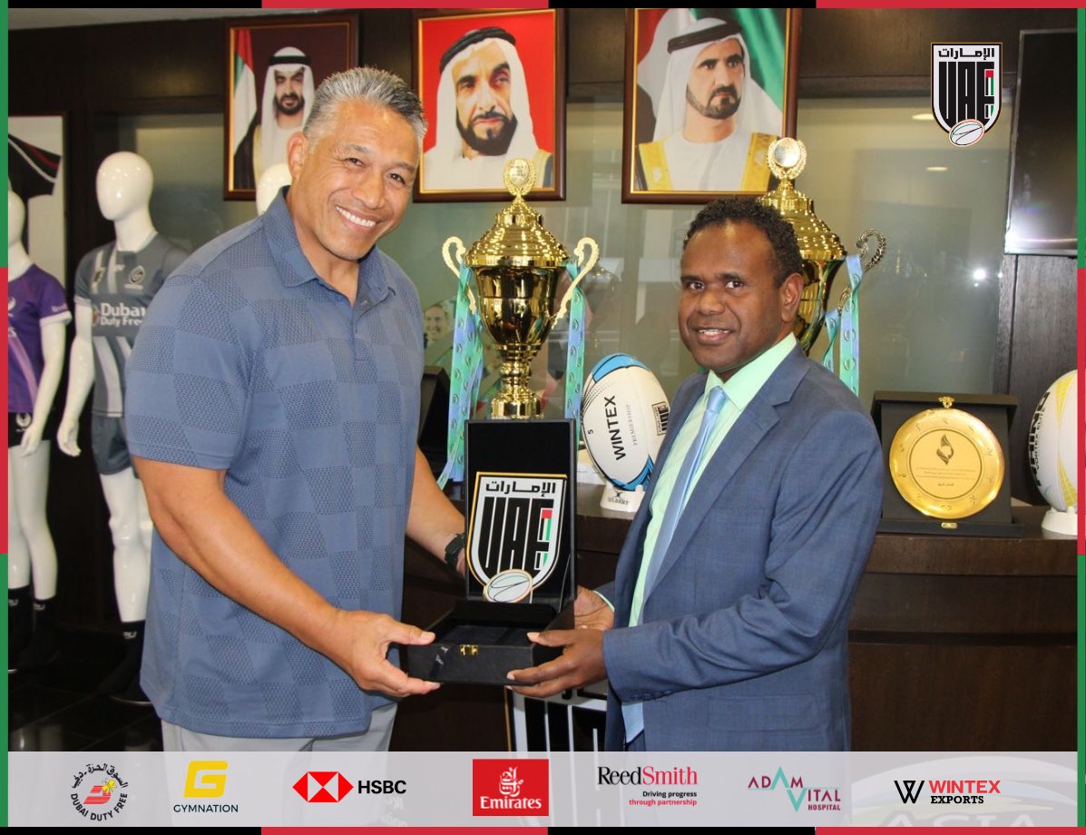 We were honored to receive His Excellency Mr. Cornelius Walegera, Ambassador, Solomon Islands, to explore rugby opportunities in the future between #UAE_Rugby & Solomon Islands Rugby Federation 🏉
