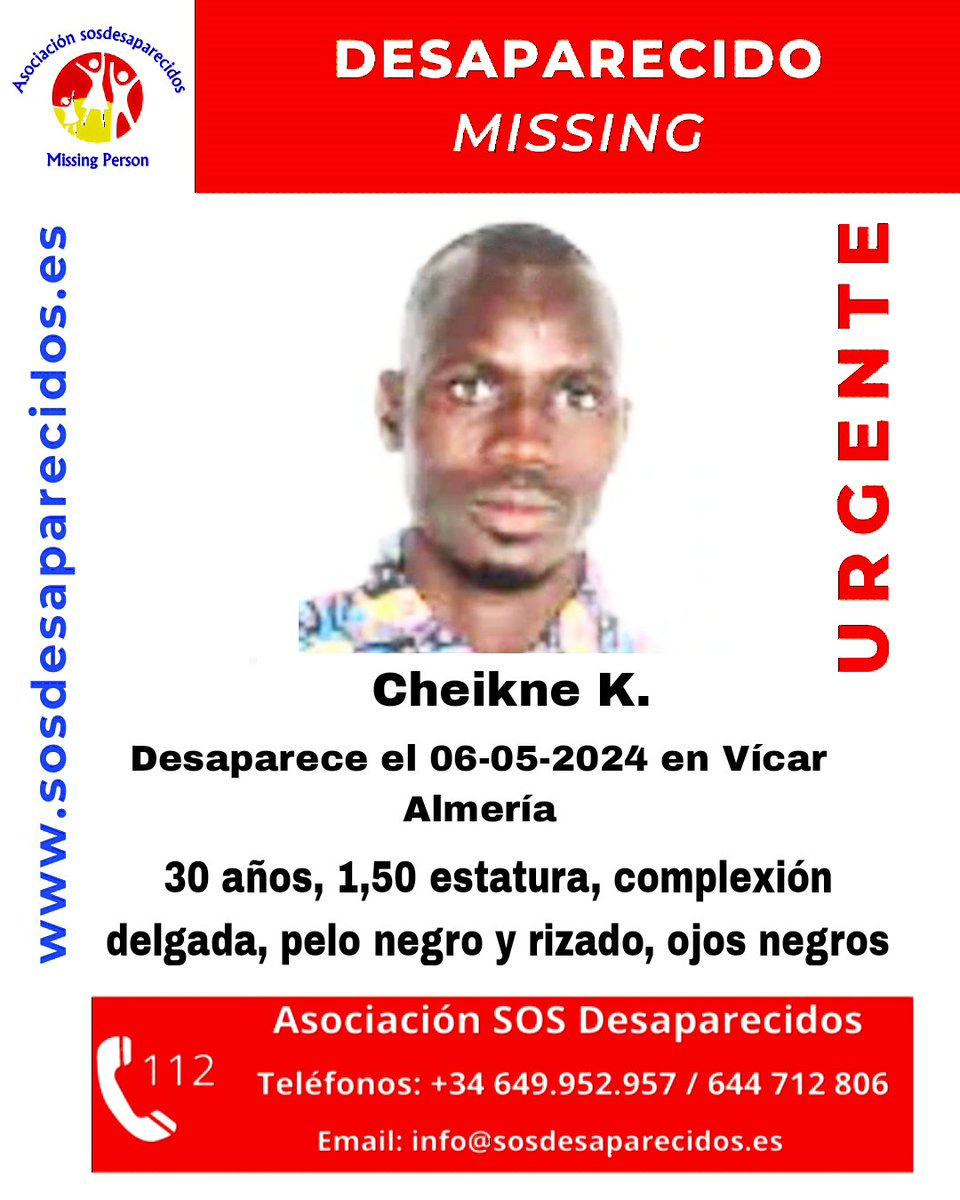 🆘 DESAPARECIDO #sosdesaparecidos #Desaparecido #Missing #Almería #Vícar Síguenos @sosdesaparecido
