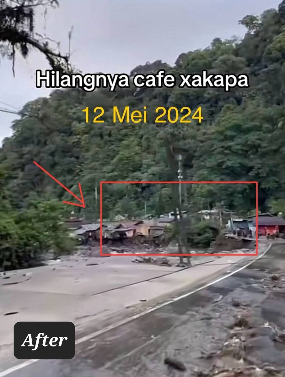 Subhanallah, baru 2 minggu yg lalu mampir ke cafe xakapa di lembah anai, hari ini udah lenyap ga bersisa kena banjir lahar gunung marapi. Merinding. #PrayForSumbar