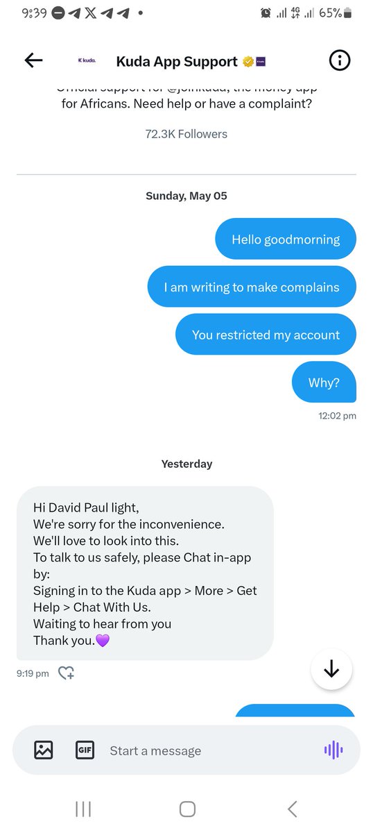 David Paul light (@davidpaullight3) on Twitter photo <a href="/kudahelp_ng/">Kuda App Support</a> Omo you people are just wicked and you know what you are doing, imagine I sent messages since Sunday last week only to get an irrelevant response. After no response till now. Omo kuda una wicked I have Benn here suffering even with my money <a href="/kudahelp_ng/">Kuda App Support</a> Omo you people are just wicked and you know what you are doing, imagine I sent messages since Sunday last week only to get an irrelevant response. After no response till now. Omo kuda una wicked I have Benn here suffering even with my money