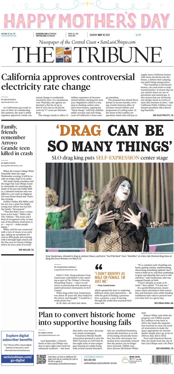 🇺🇸 Drag Can Be So Many Things ▫How a SLO drag king put self-expression centre stage ▫@StephanieZappe2 ▫is.gd/I50HhO 👈 #frontpagestoday #USA @SLOTribune 🇺🇸