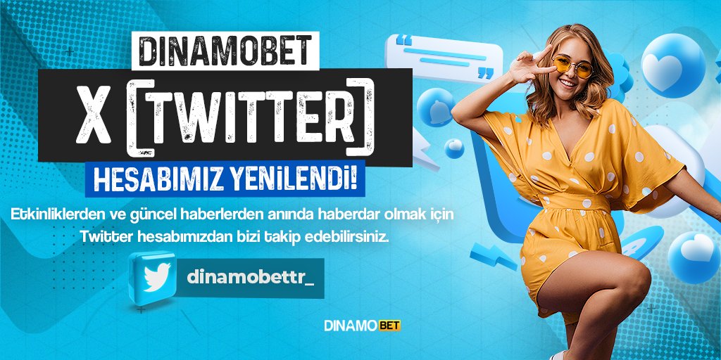 ✅ Dinamobet X (Twitter) Hesabımız Yenilendi!

📣 Etkinliklerden ve güncel haberlerden anında haberdar olmak için X (Twitter) hesabımızdan bizi takip edebilirsiniz.

🔗  bit.ly/49U9XWz