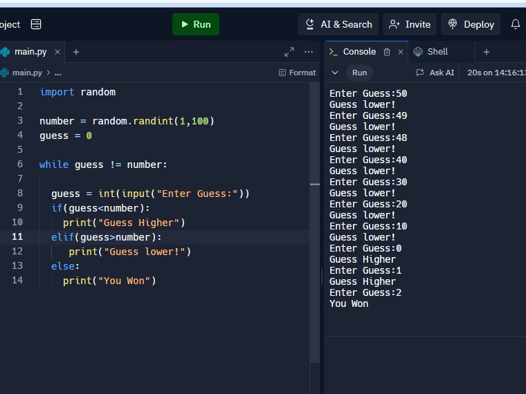 RohanDevZone's tweet image. Created my first Project in Python😋.
So basically its a Game,now this game is about guessing the correct number.If you choose the correct number you win. #PYTHONGAME #PYTHON #REPLIT #PROGRAMMING #GAMEDEV #CODING #PYTHONCODE #PROJECT #FIRSTPROJECT #GAME