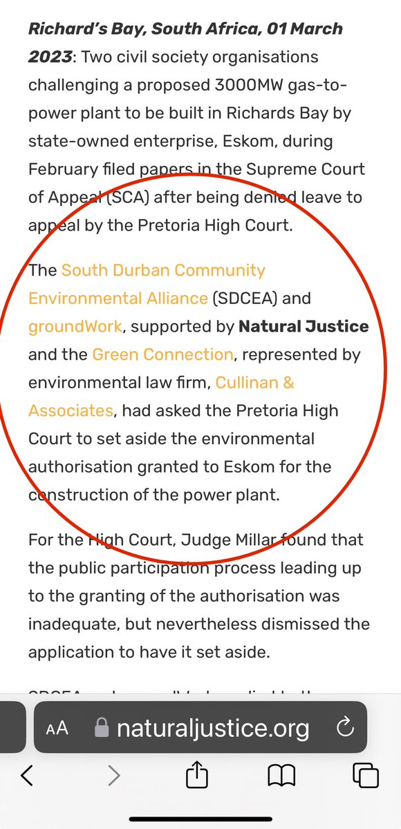NGOs disrupting our Energy security - GAS

Groundwork 
Earthlife Africa 
SCDEA
❗️conflict of interest.
❗️PCC 

They claim there’s been no public participation.

The approval of Renewable Energy IPPs excluded public participation.  Why don’t they oppose that too?