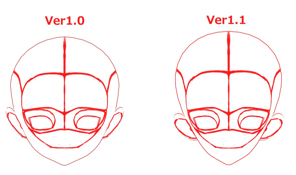 「【開発進捗報告】頭部3Dモデルの正面形状に違和感があったので調整中。(小顔に見え」|スコッティのイラスト