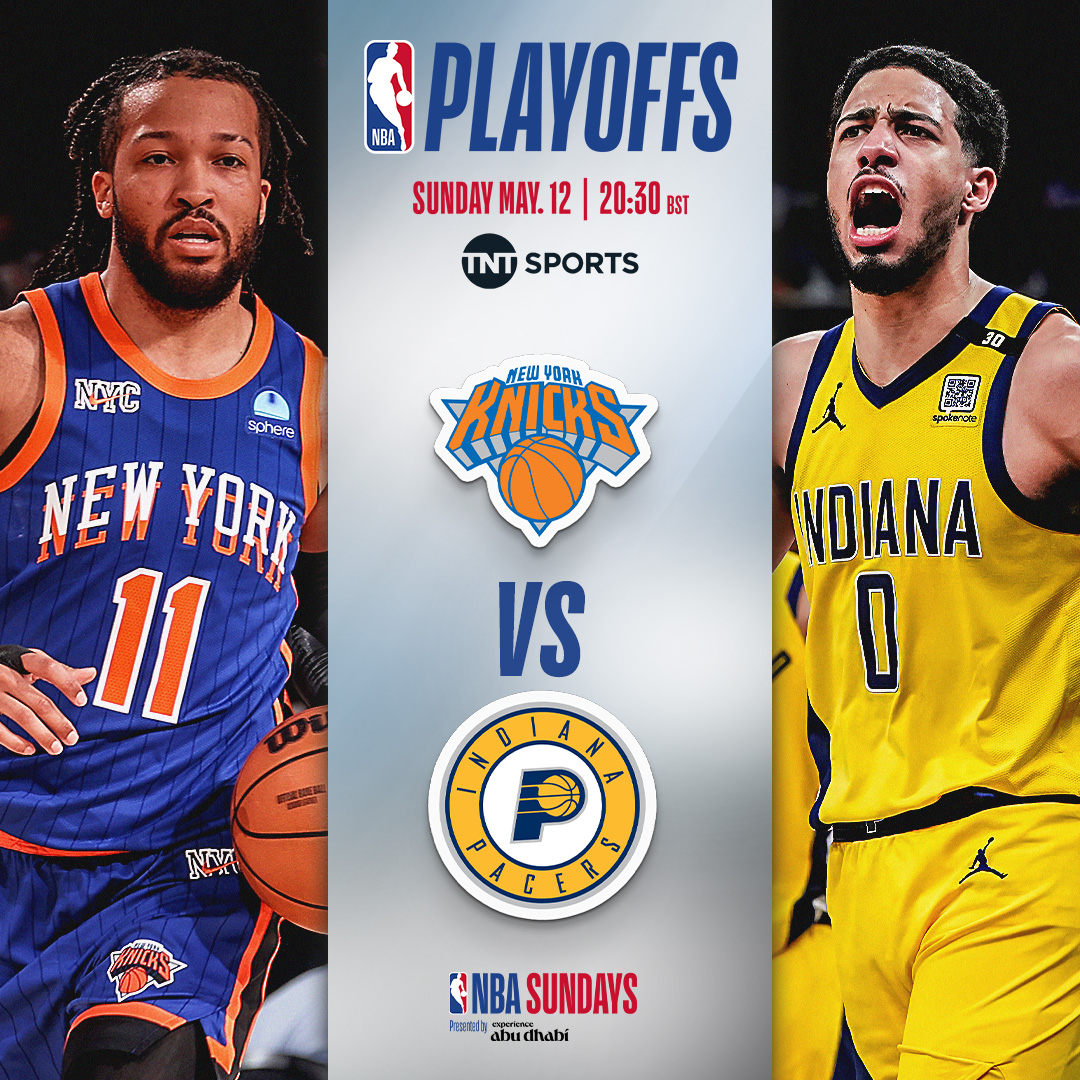 An Eastern Conference classic ✨ The New York Knicks will look to add to their 2-1 series lead as they take on the Pacers in Indiana 🏟️ 📺 @tntsports & @discoveryplusUK from 8:30pm