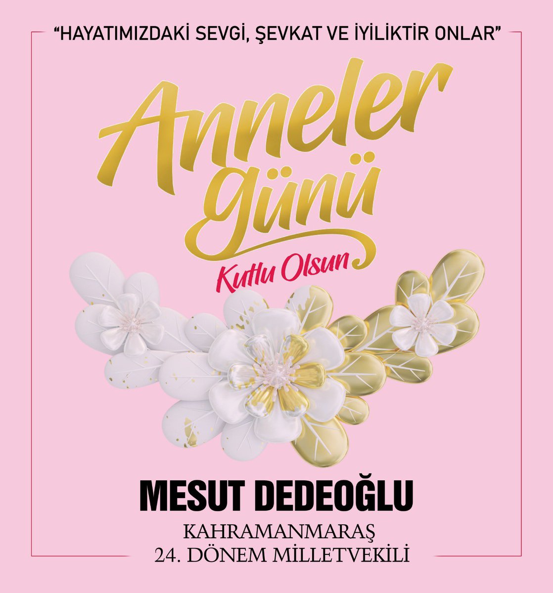mesutdedeoglu's tweet photo. Tüm Annelerimizin,Anneler günü kutlu olsun.💐 https://t.co/3BcMkQRTc0