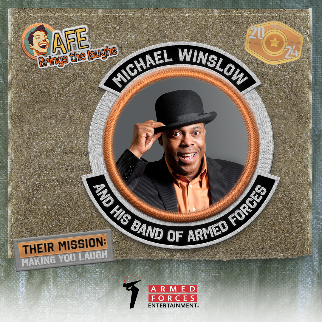 Join us for an electrifying night with the one and only Michael Winslow. Prepare to be amazed as he brings his unique entertainment to a base near you. Get ready to laugh, cheer, and be thoroughly entertained! Visit the AFE website to learn more: armedforcesentertainment.com/upcoming-tours…