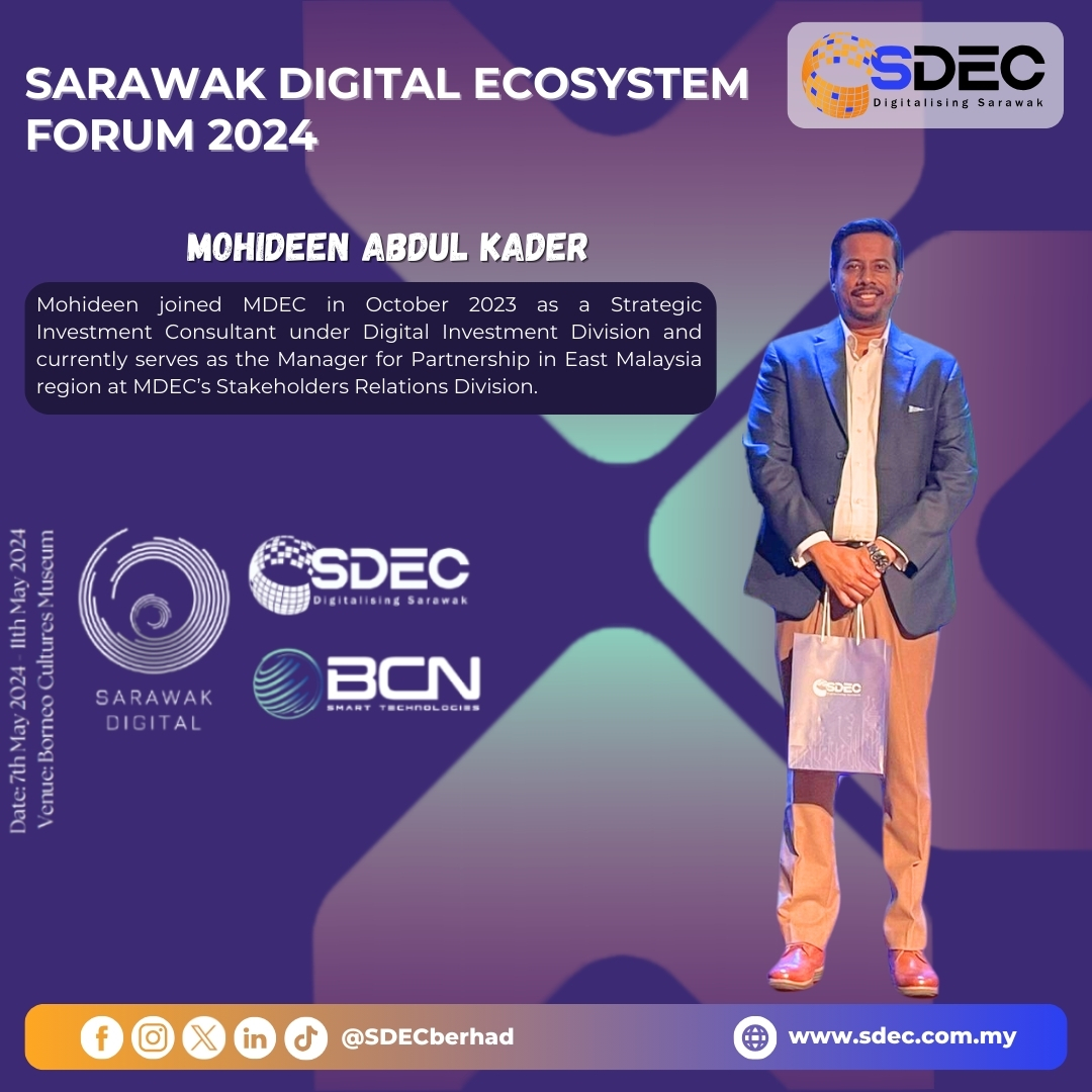 A huge thank you to all our invited speakers for their invaluable contributions to the Sarawak Digital Ecosystem Forum 2024! Your insights & input are critical in helping to enhance the path of digital innovation in Sarawak. Together, we raise the bar to global standards.