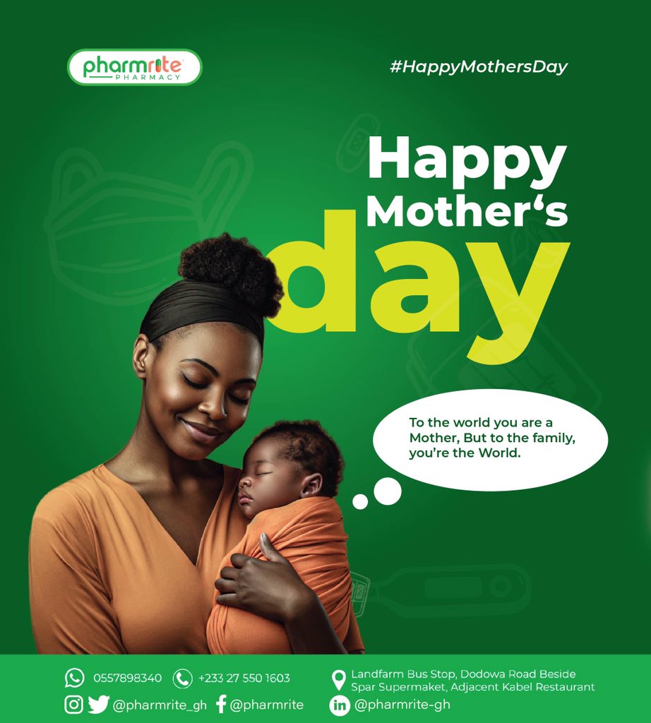 HAPPY MOTHER’S DAY!! We love you Mommies🥰🥰🥰

Visit us at Landfarms Bus stop on the Dodowa road 

Call us on 0557898340 / 0275501603 

#pharmritepharmacy #mothersday #women #mothers #momtobe #momsinwaiting #ivf #pregnantwomen #pregnancy #firttimemoms