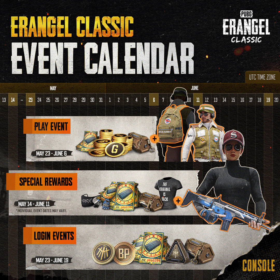 2 days left until Erangel Classic.
Unlock awesome rewards across various platforms as you immerse yourself in the classic battleground. It's the Erangel Classic Fest!

#PUBG #BATTLEGROUNDS #ErangelClassic