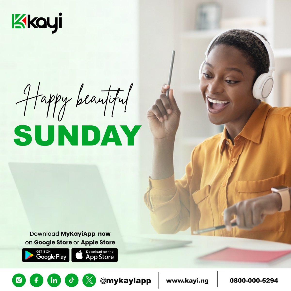Happy beautiful Sunday. Download MyKayiApp now on Google Store or Apple Store and embrace the future of banking.

#MyKayiApp #NowLive #Kayiway #DownloadNow #Bankingwithoutlimits #downloadmykayiapp