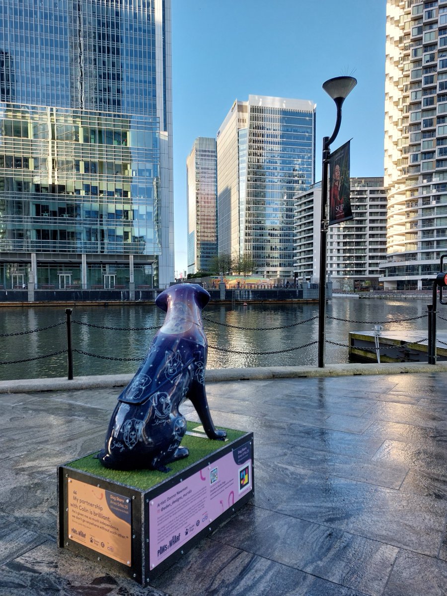 Have you checked out #PawsOnTheWharf art trail at Canary Wharf yet?! 🐾 Available to visit until 17th May, this free and accessible art trail, presented by @GuideDogs and @WildinArt, features 25 larger-than-life guide dog sculptures, each decorated by a talented artist 🐕