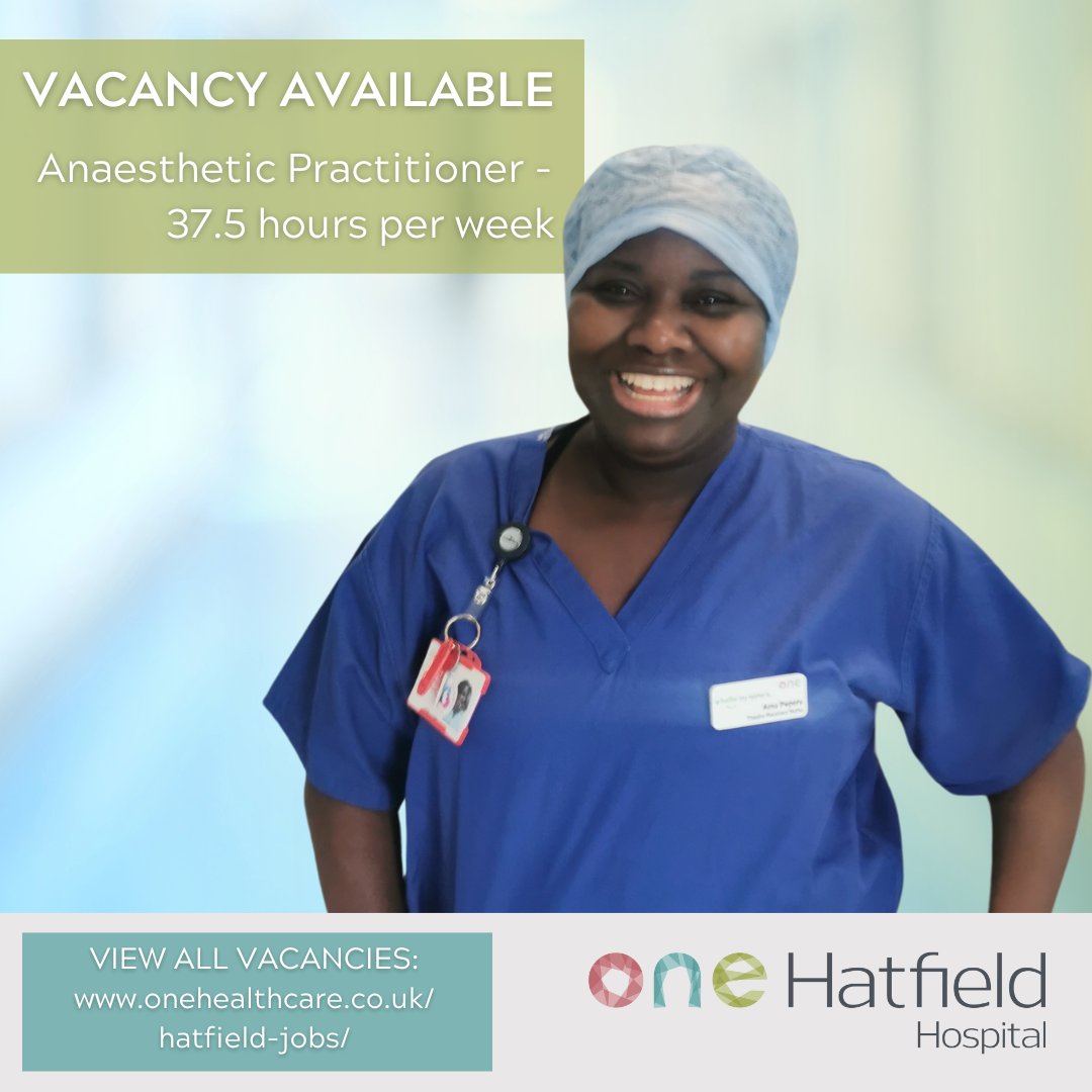 A fantastic opportunity has arisen for an experienced Anaesthetic Practitioner to join our friendly and efficient theatre team to ensure a high standard of individualised patient care and safety.

To find out more and apply, please follow this link: loom.ly/3LuOpb0