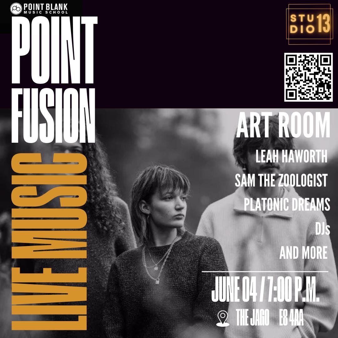 Our Point Blank music business students have teamed up with our music students to bring you Point Fusion live from The Jago. With artists (including two from our label, Point Blank Recordings!) and DJs across all genres! Get your tickets here ra.co/events/1910762