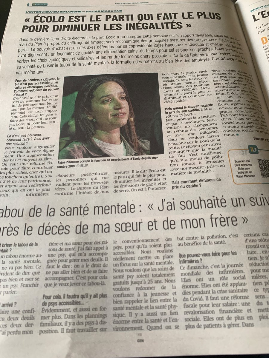 vliesante's tweet image. Interview #7dimanche #santementale #pouvoirdachat  Le pouvoir d’achat est un des axes défendus  : « Chacune et chacun doit pouvoir vivre dignement.. »sudinfo.be/id835042/artic…
