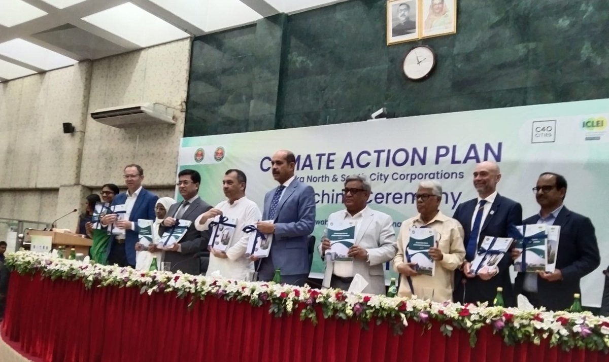 📢 We are thrilled to announce the launch of the Dhaka North and South City Corporations Climate Action Plans (CAP), which outlines an ambitious and inclusive plan to meet the goals of the #ParisAgreement and ensure a climate-resilient future for all.