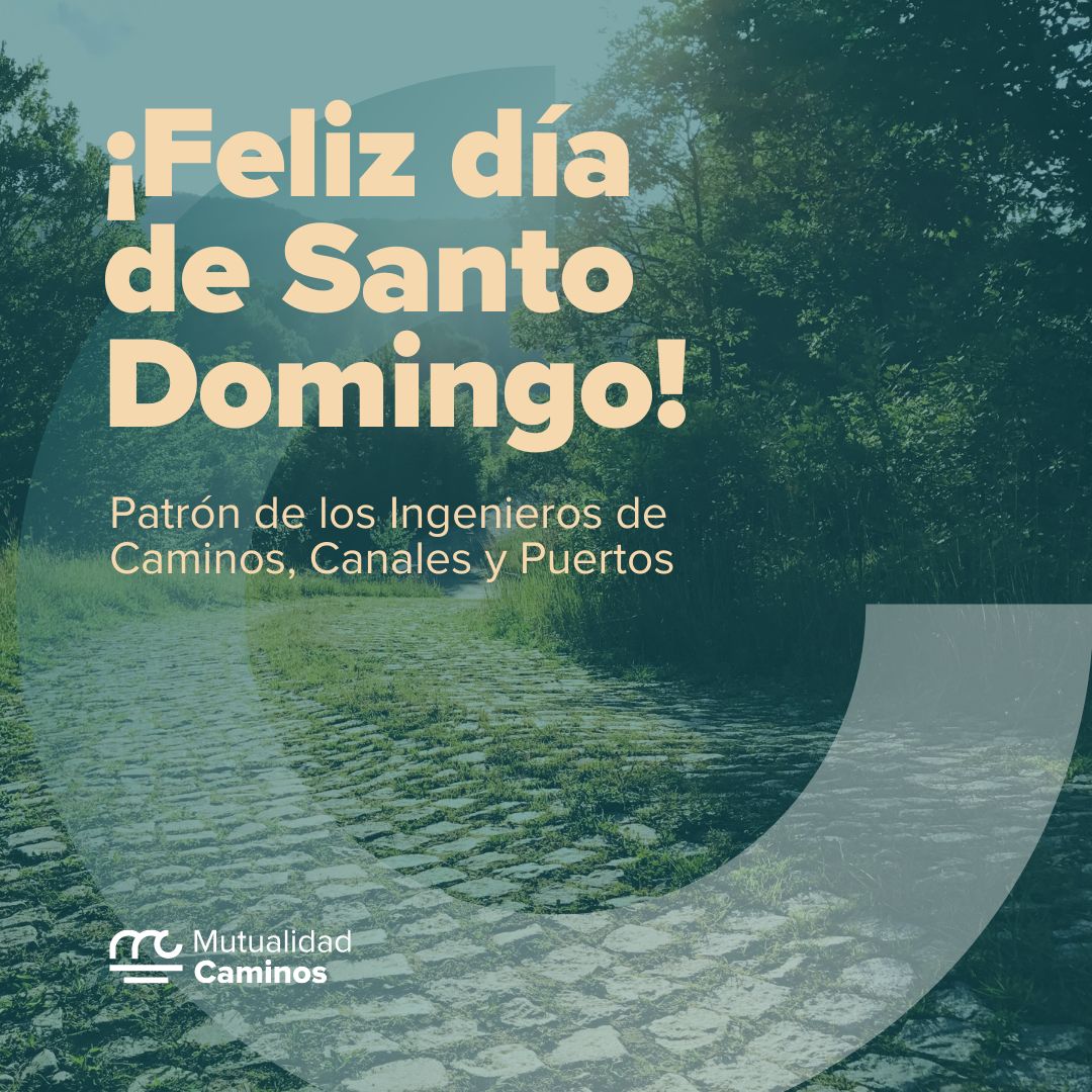 👷‍♂️💡¡Feliz día de Santo Domingo a todos los ingenieros de caminos!En este día, celebramos la dedicación de todos los profesionales que construyen el futuro a través de la ingeniería. ¡Gracias! 

#MutualidadCaminos #IngenierosDeCaminos #DiaDeSantoDomingo #PatronIngenierosDeCaminos