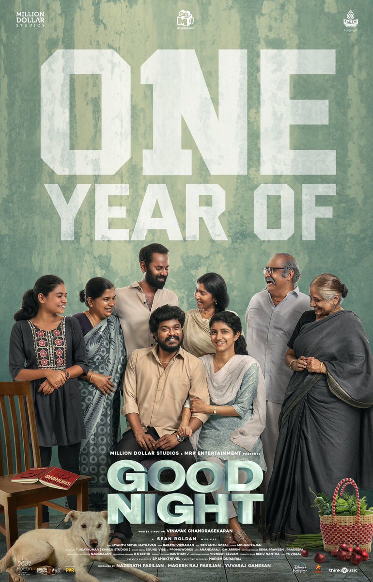 #OneYearOfGoodNight thank you so much dear @imvinayakk @Yuvrajganesan @RSeanRoldan @Manikabali87 #meetha #racheal and my entire team.Of course makkal anaivarukum🙏🏽🙏🏽🙏🏽🙏🏽🙏🏽🙏🏽🙏🏽