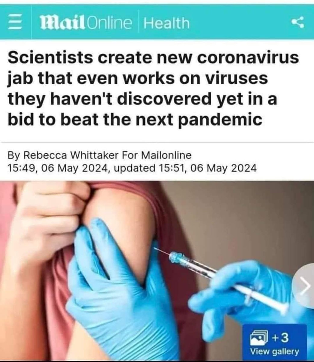 'Wissenschaftler haben einen neuen Impfstoff erfunden der gegen Coronaviren hilft die noch gar nicht entdeckt worden sind.'
na, kannst du es kaum erwarten
weitere 💉💉💉 zu bekommen?
#Impfung #ploetzlichundunerwartet #nebenwirkungen #AstraZeneca #whopandemievertrag #nwo #wef