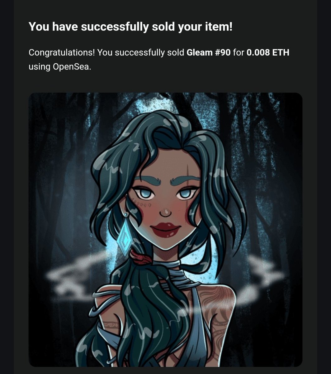SOLD!🥰
Waking up to this mail this morning, thank you so very much @STCs8c8 for the continuous love & support to our squads. Sending you so much love💜💜💜

Be sure to follow her, fam😉
#NFTCommunity #NFTartists #Polygon #PolygonNFTs