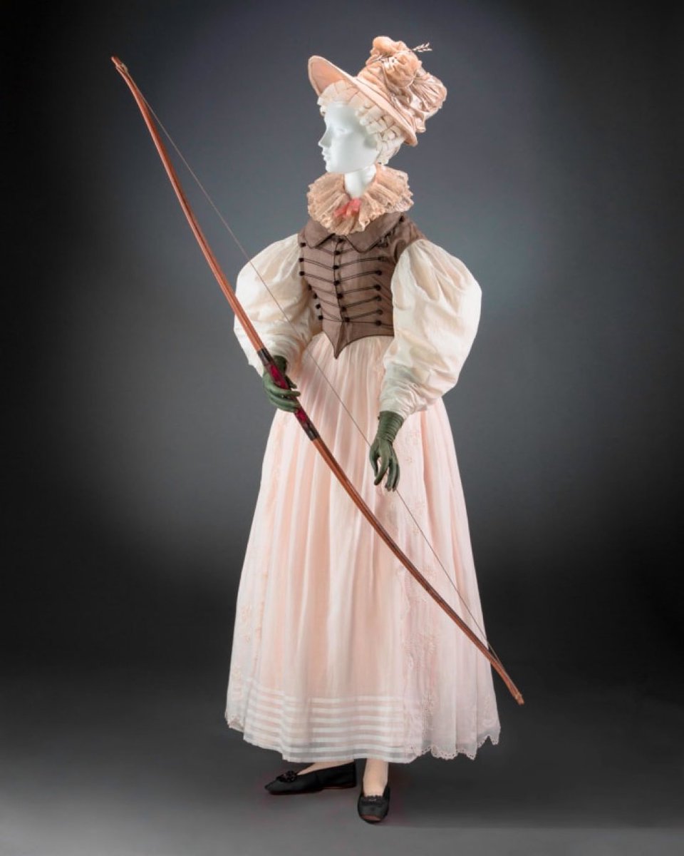Turn her into a superhero franchise. This #frockingfabulous gal of the 1820s is off for a spot of archery! #fashionhistory via the FIDM Museum.