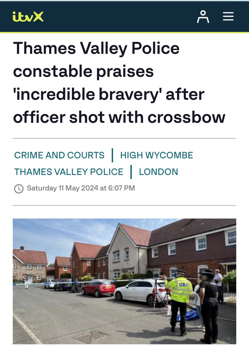 Police said it was “very fortunate” no-one suffered life-threatening injuries after an officer was shot in the leg with a crossbow.

Thames Valley Police officers attended School Close in Downley, High Wycombe, Buckinghamshire, at around 6pm on Friday after a man in his 60s…