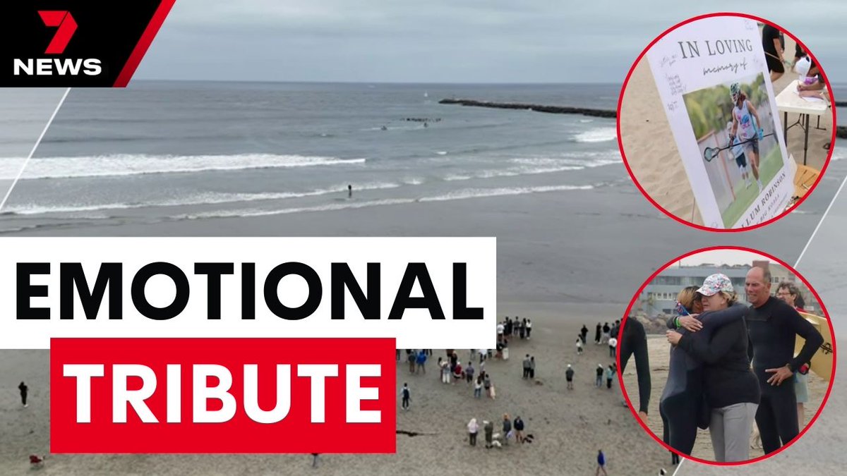 There were moving tributes and plenty of tears in honour of murdered brothers Callum and Jake Robinson. Their heartbroken father led a special paddle out into the San Diego surf they loved so much. youtu.be/g_JQJoUO9AY @MyleeHogan #7NEWS