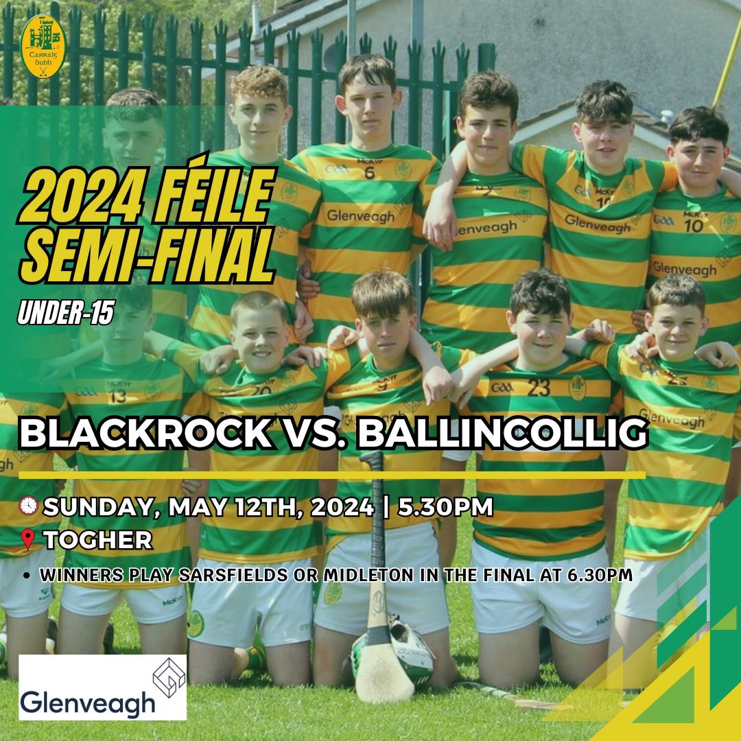 Wishing the boys the very best in today’s Féile semi-final in Togher! Rockies abú 🟢🟡