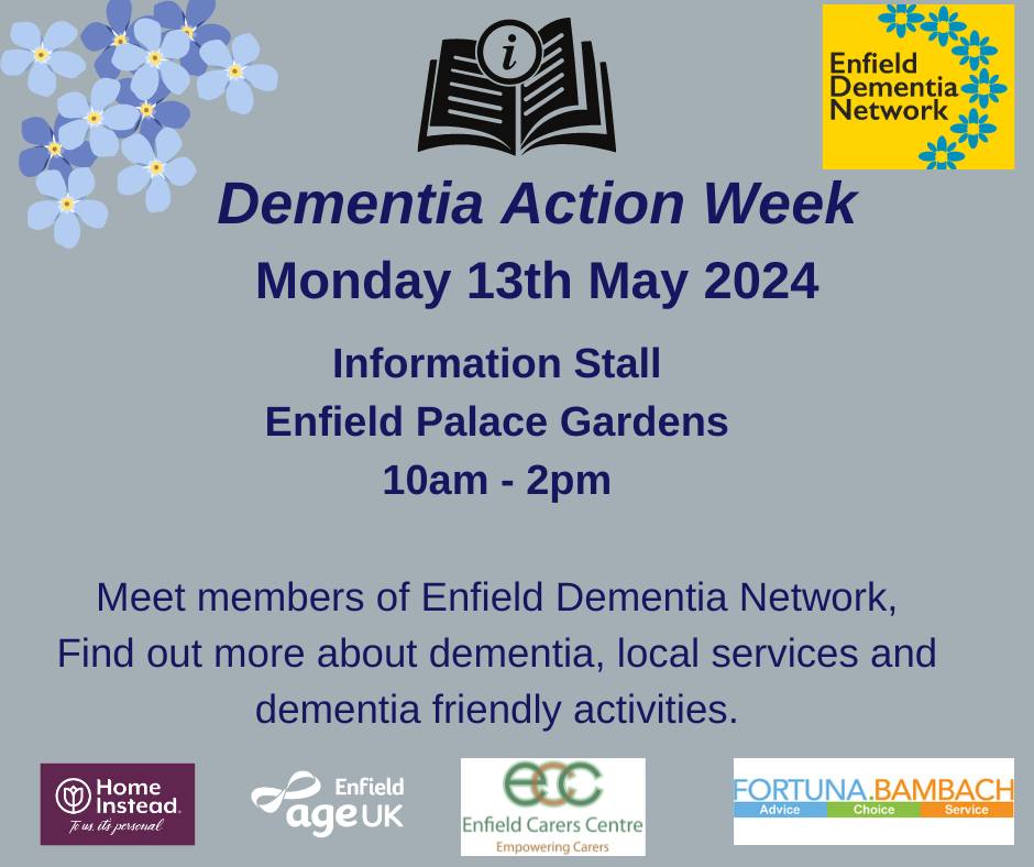 If you are in Enfield Town next week, do pop by to find out more about local services and activities to help and support those living with dementia. 

 #dementiaawareness #DementiaAwarenessWeek #HealthyEnfield