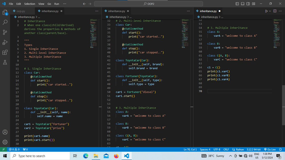 Joy__Khatri's tweet image. 💡 On Day 15, I delved into the world of OOP with Python! 🌟 Mastering encapsulation, inheritance, and polymorphism, I'm sculpting code with the elegance and efficiency of object-oriented design! 🎨 #PythonAdventure
#CodingJourney 
#codinglife 
#pythonprogramming 
#Python