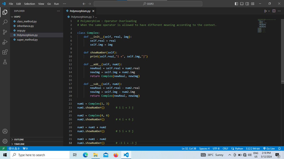 Joy__Khatri's tweet image. 💡 On Day 15, I delved into the world of OOP with Python! 🌟 Mastering encapsulation, inheritance, and polymorphism, I'm sculpting code with the elegance and efficiency of object-oriented design! 🎨 #PythonAdventure
#CodingJourney 
#codinglife 
#pythonprogramming 
#Python