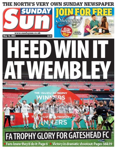 Superb scenes as @GatesheadFC win the #FATrophy at Wembley. As @MarkCarruthers_ eloquently writes in today's Sunday Sun: 'This is for the town, the community, for those who gave their club its soul back.' More photos from the match: chroniclelive.co.uk/news/north-eas…