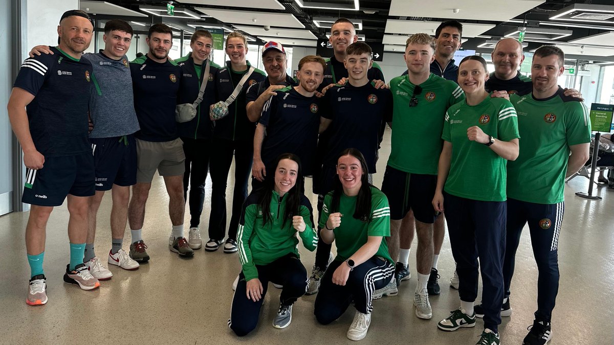 A High Performance team is en route to a key training camp in Italy

The squad includes Paris-qualified Kellie Harrington, Michaela Walsh, Aoife O’Rourke, Jude Gallagher, Dean Clancy &amp; Jack Marley; European 🥇Shannon Sweeney &amp; 🥉medalist, Niamh Fay 

iaba.ie/hp-team-depart…