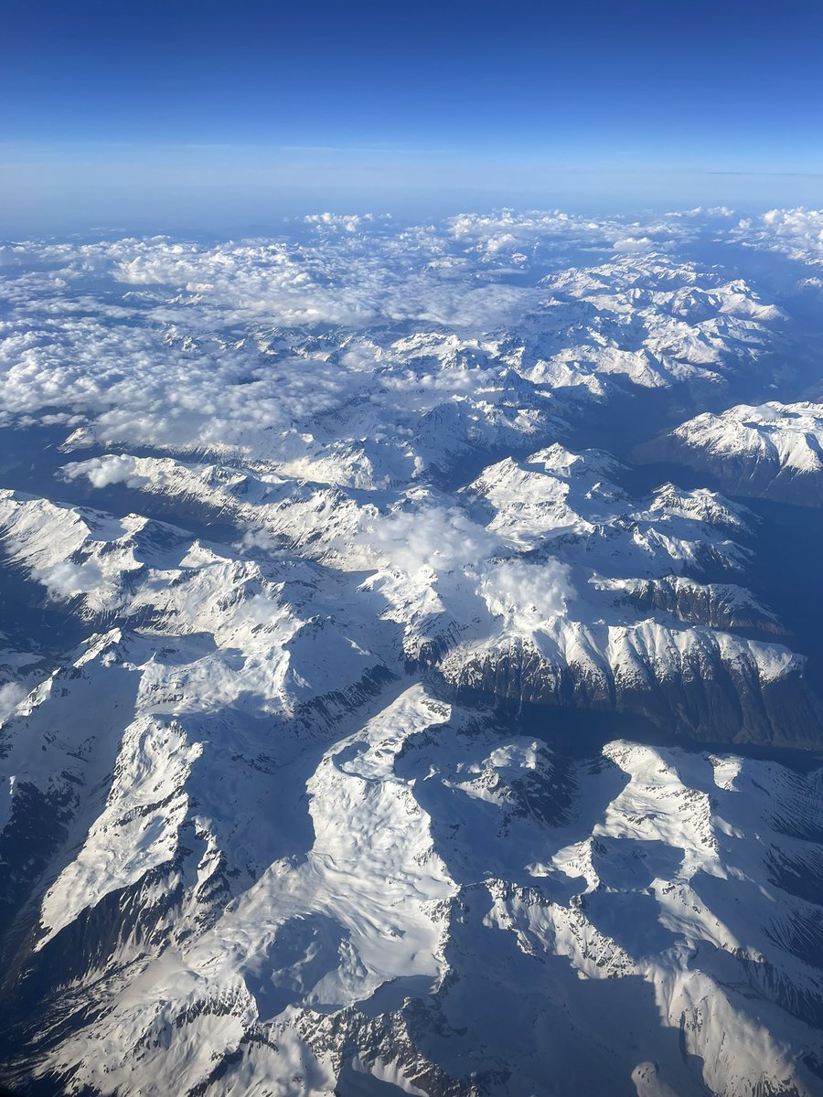 The Alps yesterday, while flying back from the Middle East