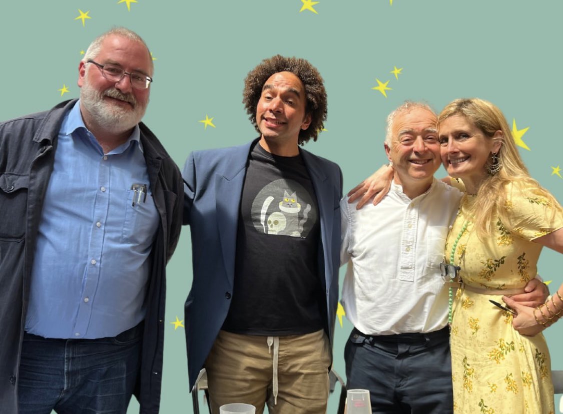 SUCH a lovely day chatting WONDER with the very wonderful @chrisriddell50, @JosephACoelho and @frankcottrell_b at the Brighton Festival yesterday…thankyou to all who came… @btonbookfest ❤️📚 #readingismagic